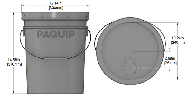 5 Gallon Plastic Pail Measurements With Lid