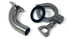 0.50in hose barb elbow to 1in sanitary connection for fluid inlet