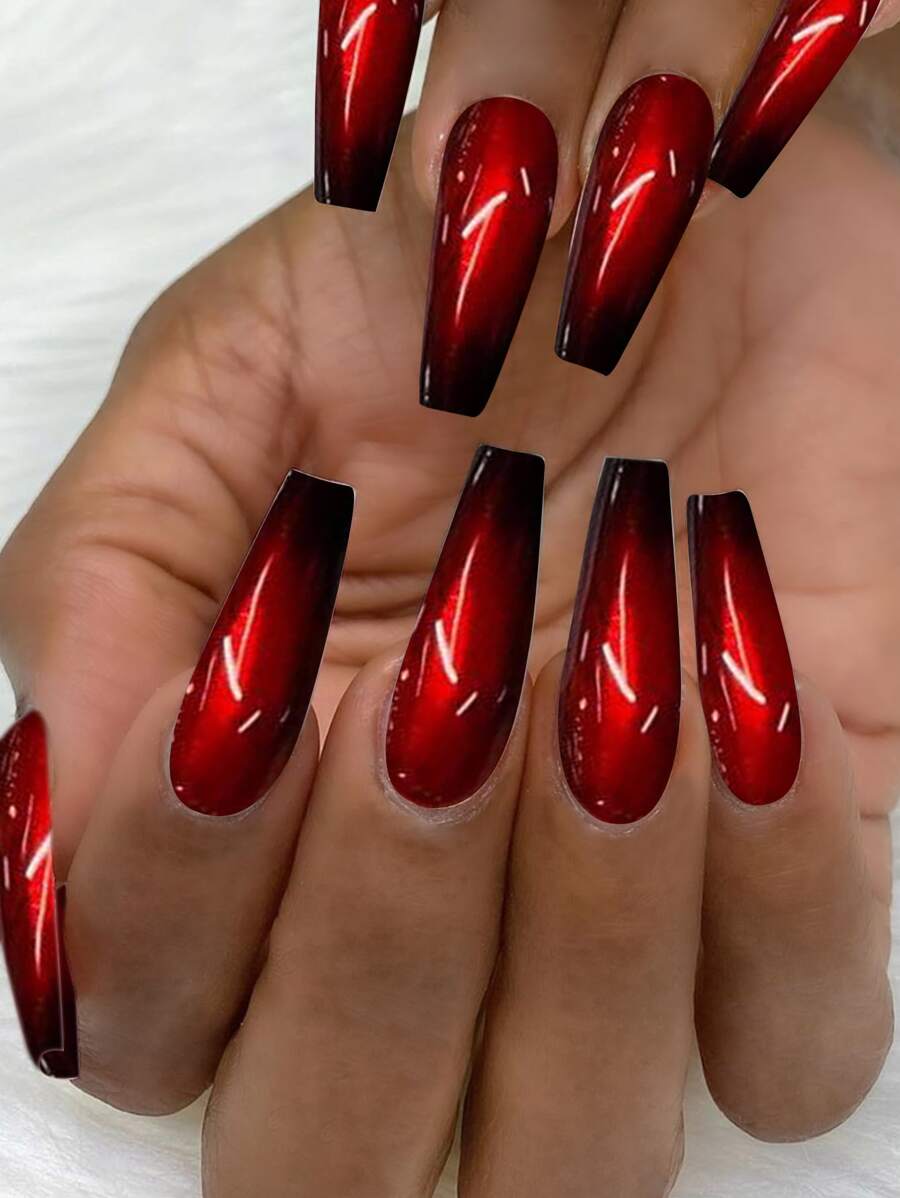 red and black ombre nails