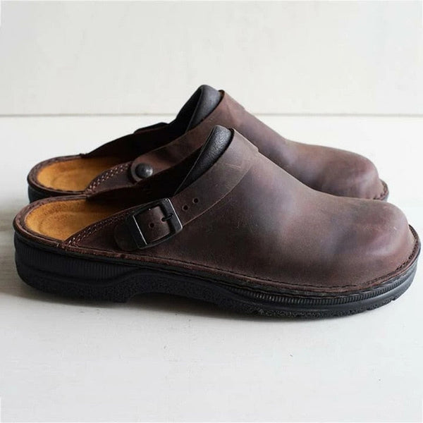 Mens Classic Leather Clogs - findnewwaves