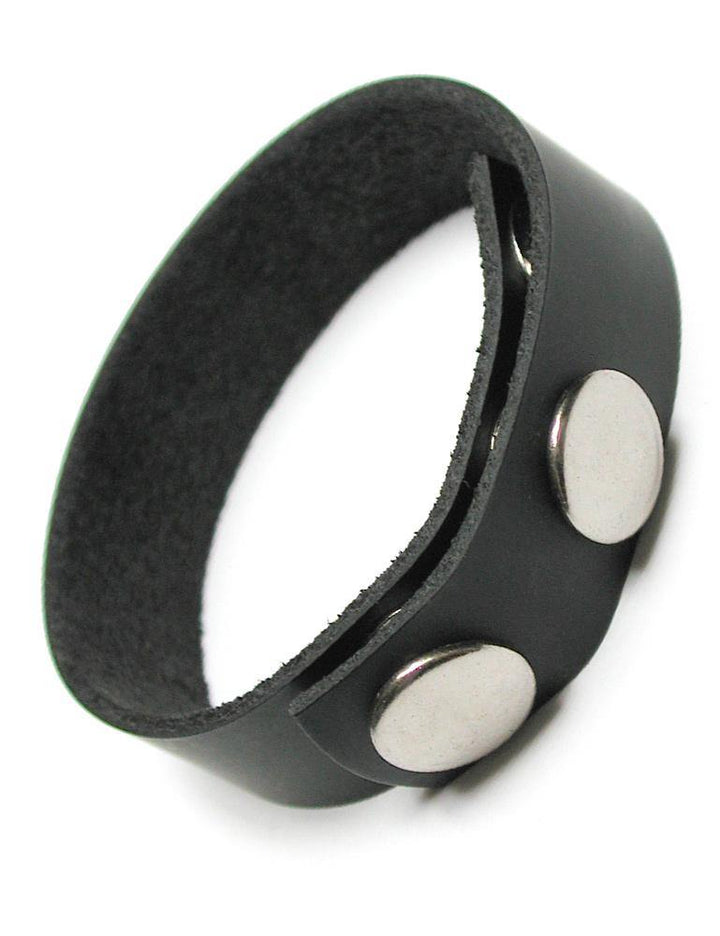 Black/gray Garment Leather Cockring With Rubber Penis Ring 