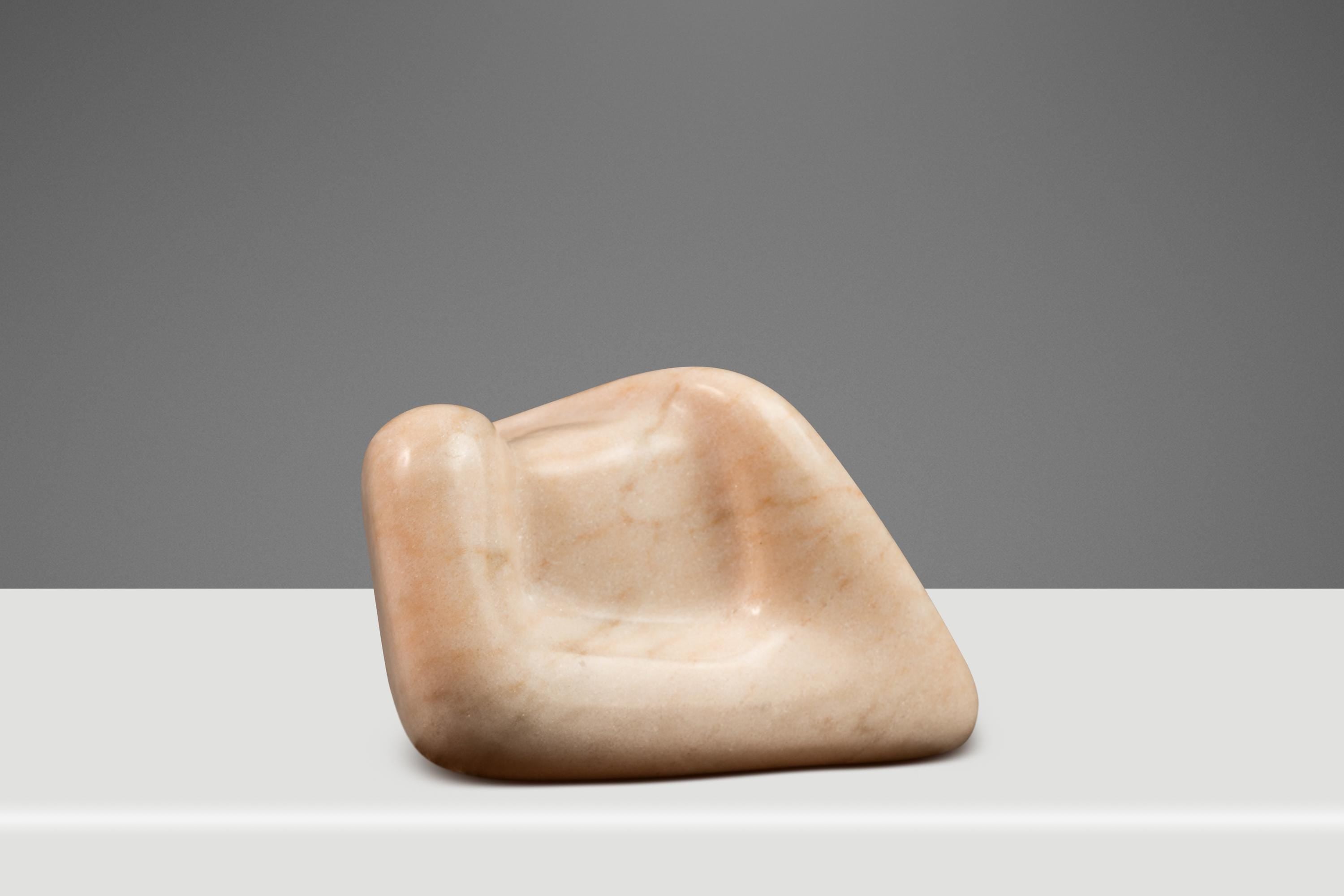 Abstract Organic Modern Sculpture Carved from Solid Portuguese Pink Marble by Mark Leblanc for Leblanc Studios, USA, c. 2020s