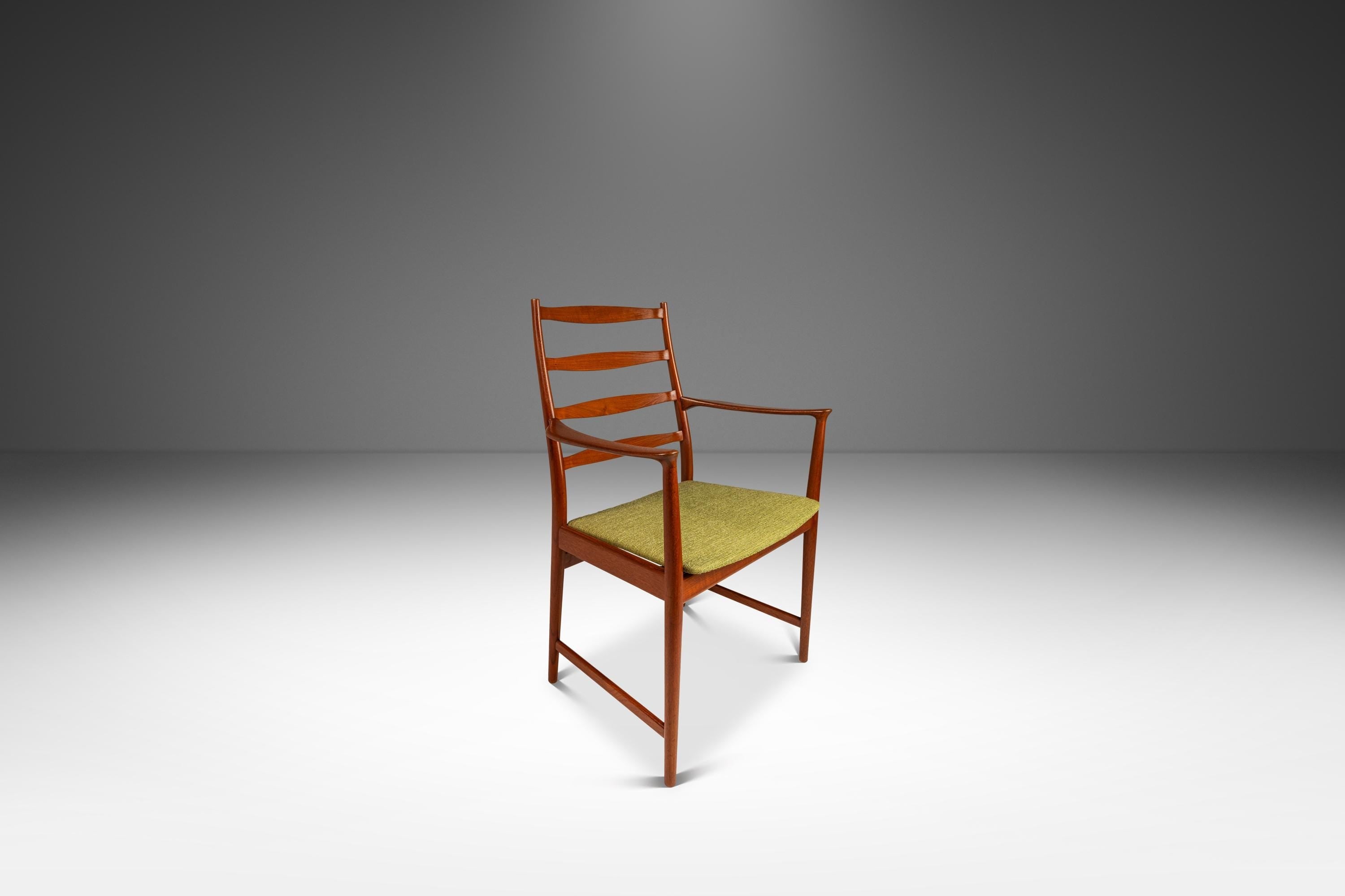 Mid-Century Danish Modern Contoured Ladder Back Armchair in Teak by Torbjørn Afdal for Vamo, Denmark, c. 1960s