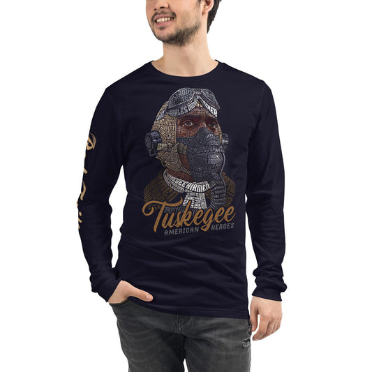 Tuskegee Airmen Tribute in Gold on Unisex Long Sleeve T-Shirt