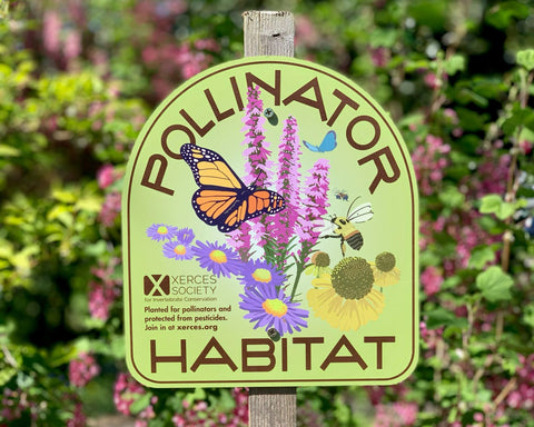 Pollinator Habitat sign from the Xerces Society