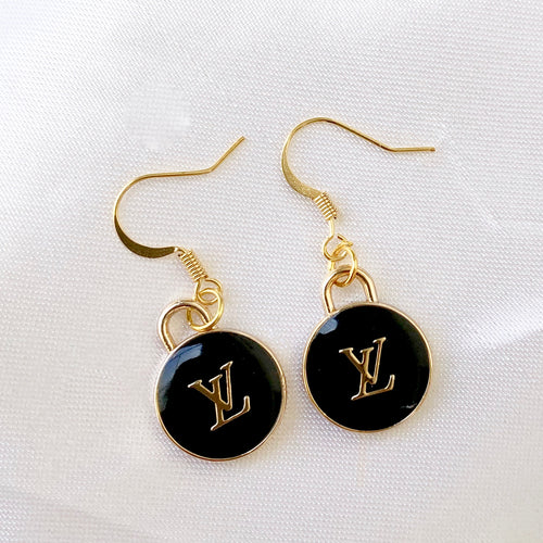 LV earring gold plated black & gold