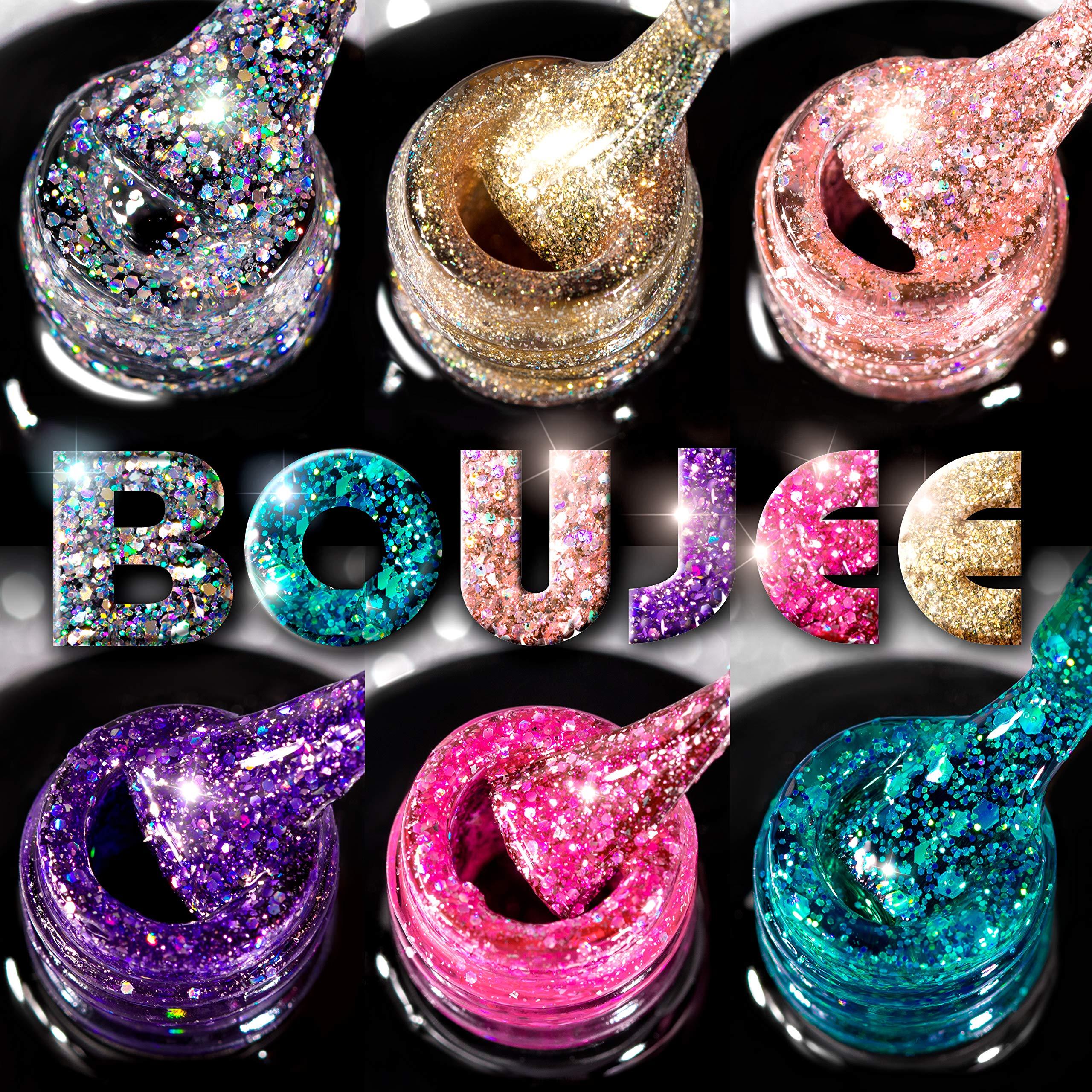 Beetles Boujee Glitter Gel Polish Set, 6 Pcs Pink Silver Gel Nail ...