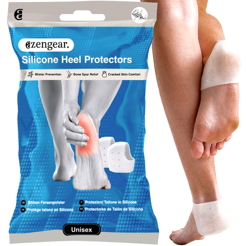 Silicone Heel Protectors (2 Pairs) to Prevent Blisters and Cracked Heels