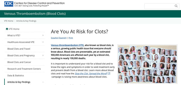 CDC warns that anyone travelling more than 4 hours by air, by car, or by bus can be at risk for blood clots and DVT