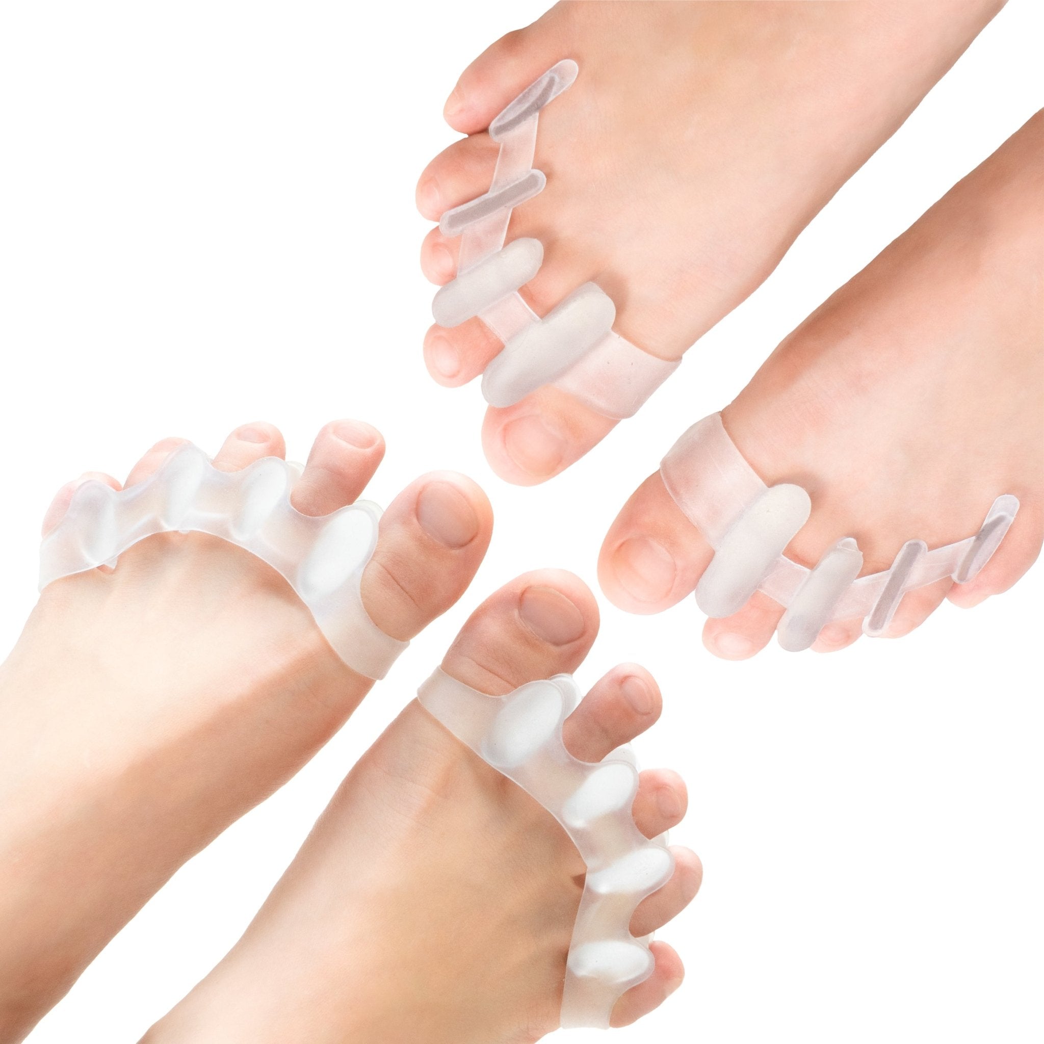 Silicone Toe Separators, Gel Toe Spacers (4 Pairs)