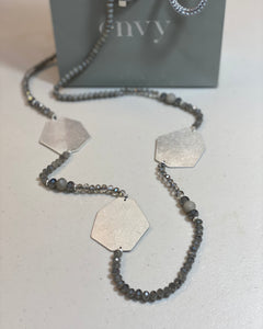 Envy Silver Beads And Shapes Necklace