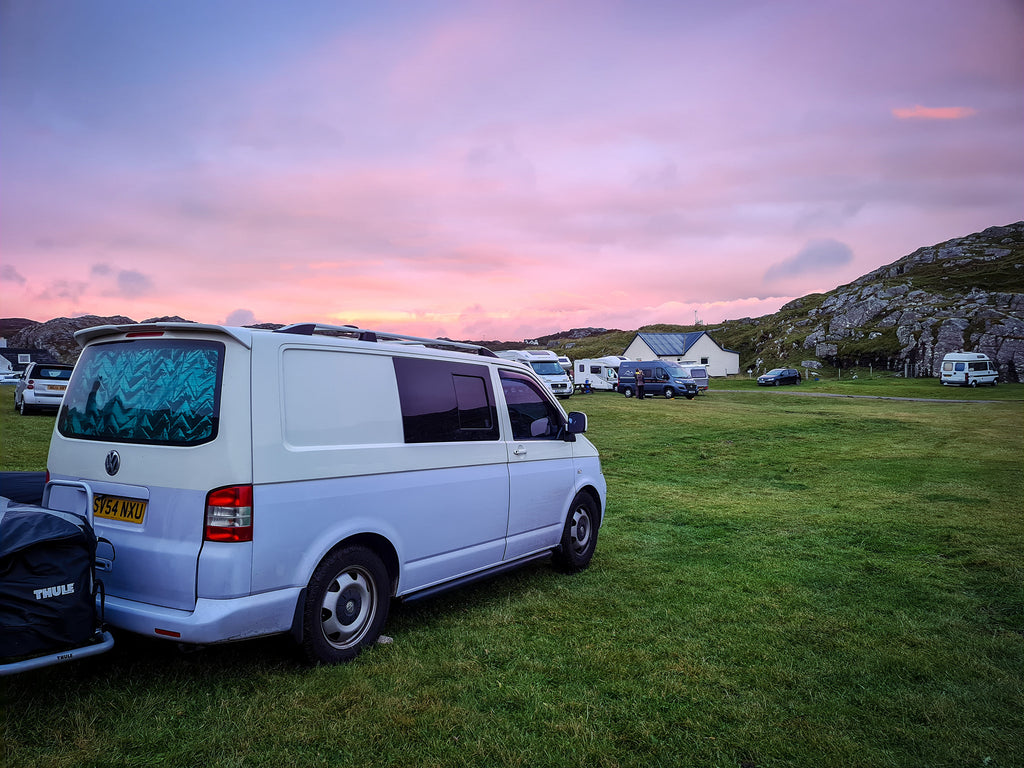 Camping at Achmelvich Bay in our Campervan Sylvie