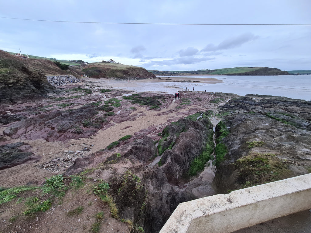 Bigbury with all the sand washed out to sea