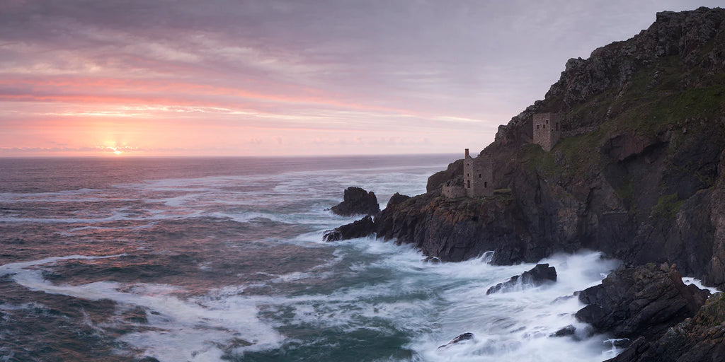 Botallack mineshaft on Cornwalls St Just coastline