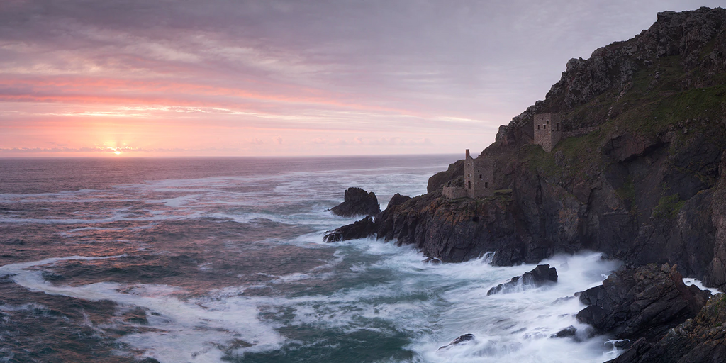 Panoramic Print of Botallack Mine | Cornwall Mining Wall Art, Crown Mines - Home Decor Wall Decor