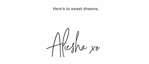here's to sweet dreams, aliesha