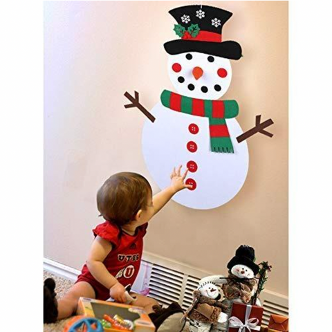 Diy Wall Felt Snowman Set Kids Detachable Felt Christmas - Temu