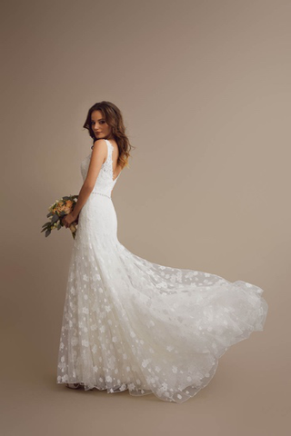 Romantic lace Boho wedding dress