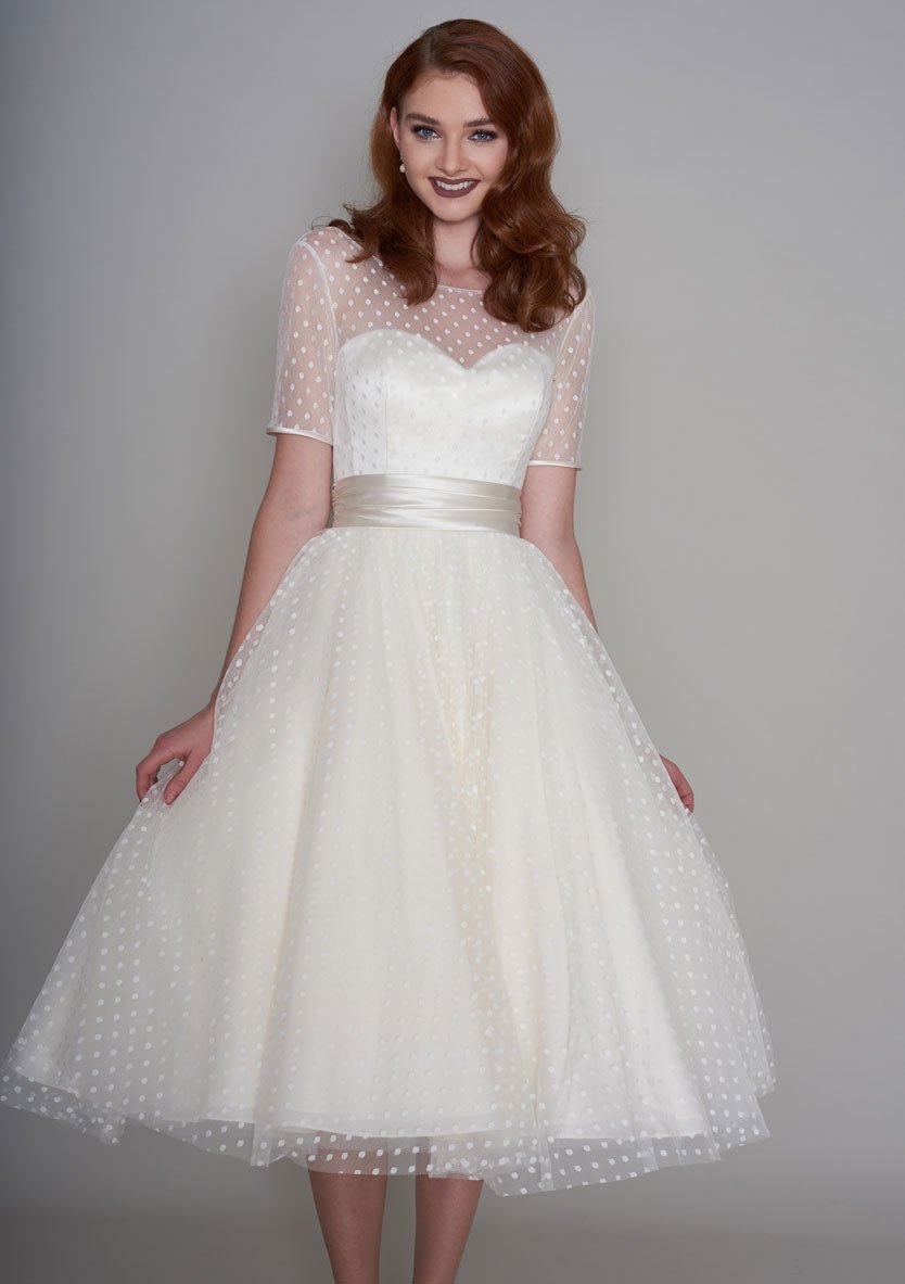 Classic 1950's style tea length wedding dress – FairyGothMother