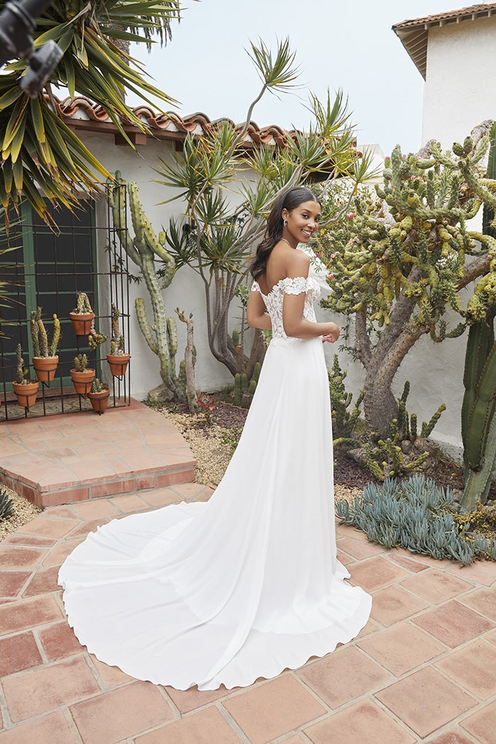 wedding dress jumpsuit with train