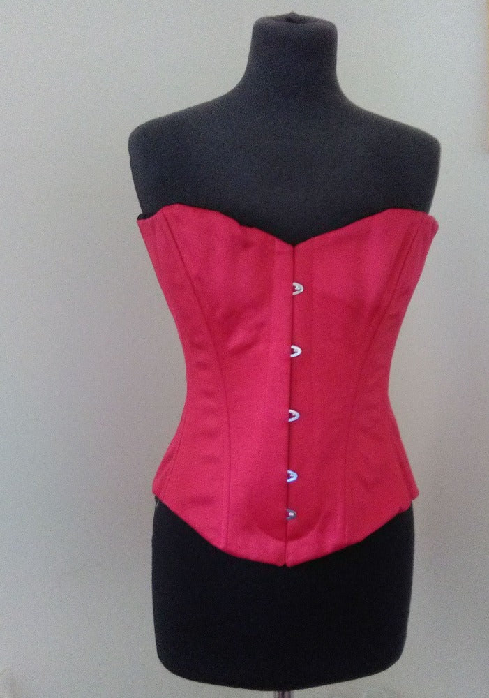 fgm-lizzie Luxury spoon busk overbust corset in rich red satin ...