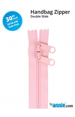 30" Double Slide Handbag Zipper - Pale Pink