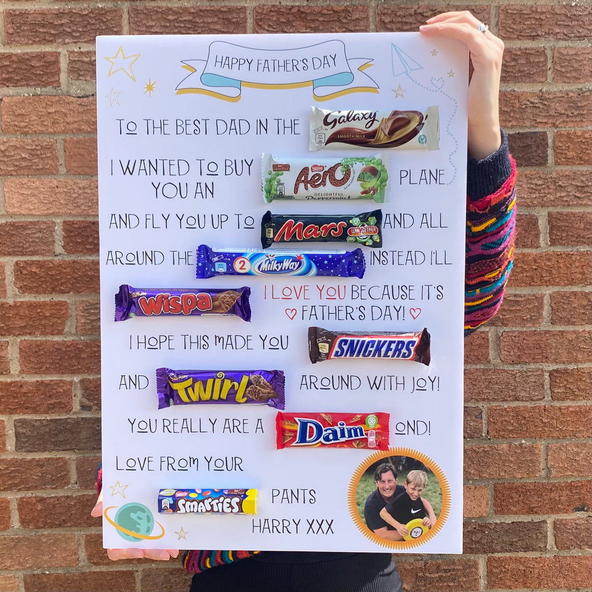 Personalised Father's Day Chocolate Message Board – La de da Living