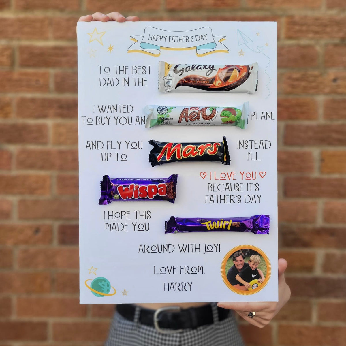 Personalised Father's Day Chocolate Message Board – La de da Living