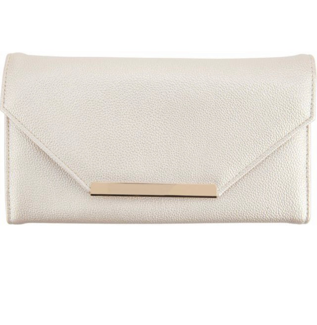 Champagne Leatherette Jewelry Clutch