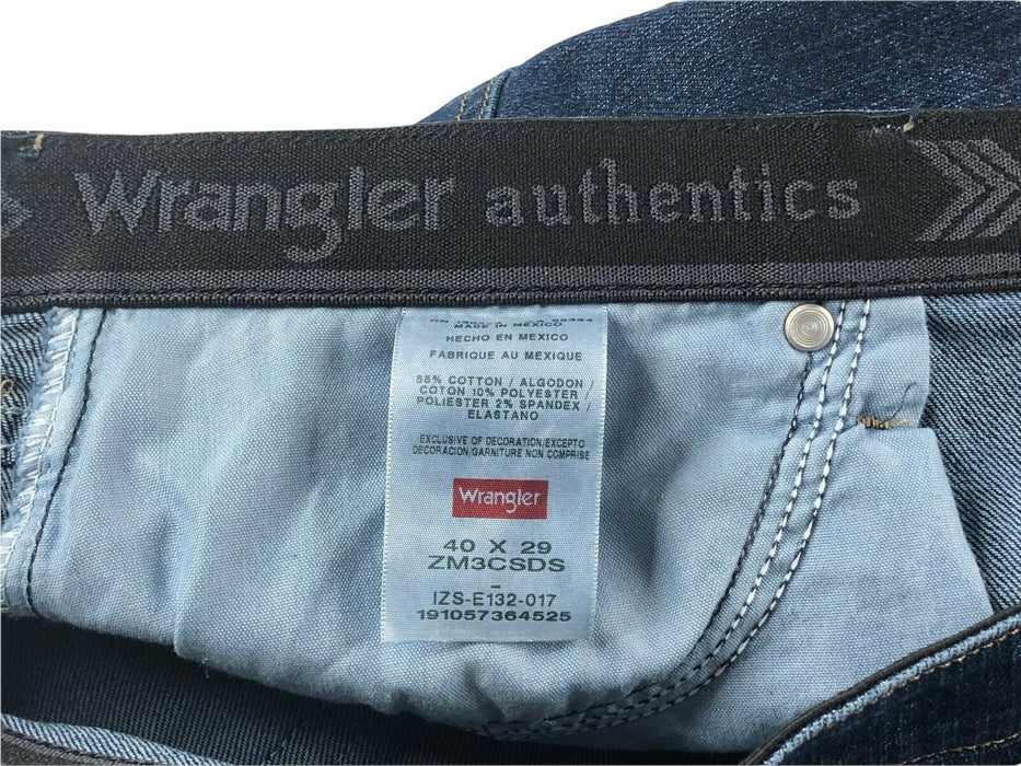 Wrangler Authentic Relaxed Stretch Dark Wash Blue Jeans (Size: 40 x 29 —  FamilyBest1
