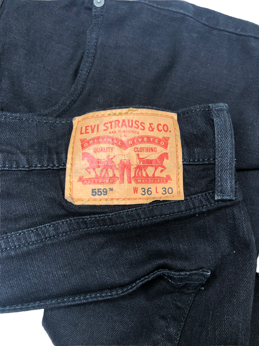 Levi's 559 Relaxes Fit Stretch Black Jeans Men's (Size: 36 x 30) 00559 —  FamilyBest1