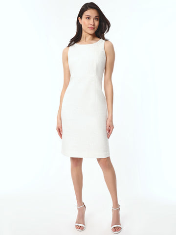 Kasper Petite Size Cap Sleeve Princess Seam Crepe Sheath Dress