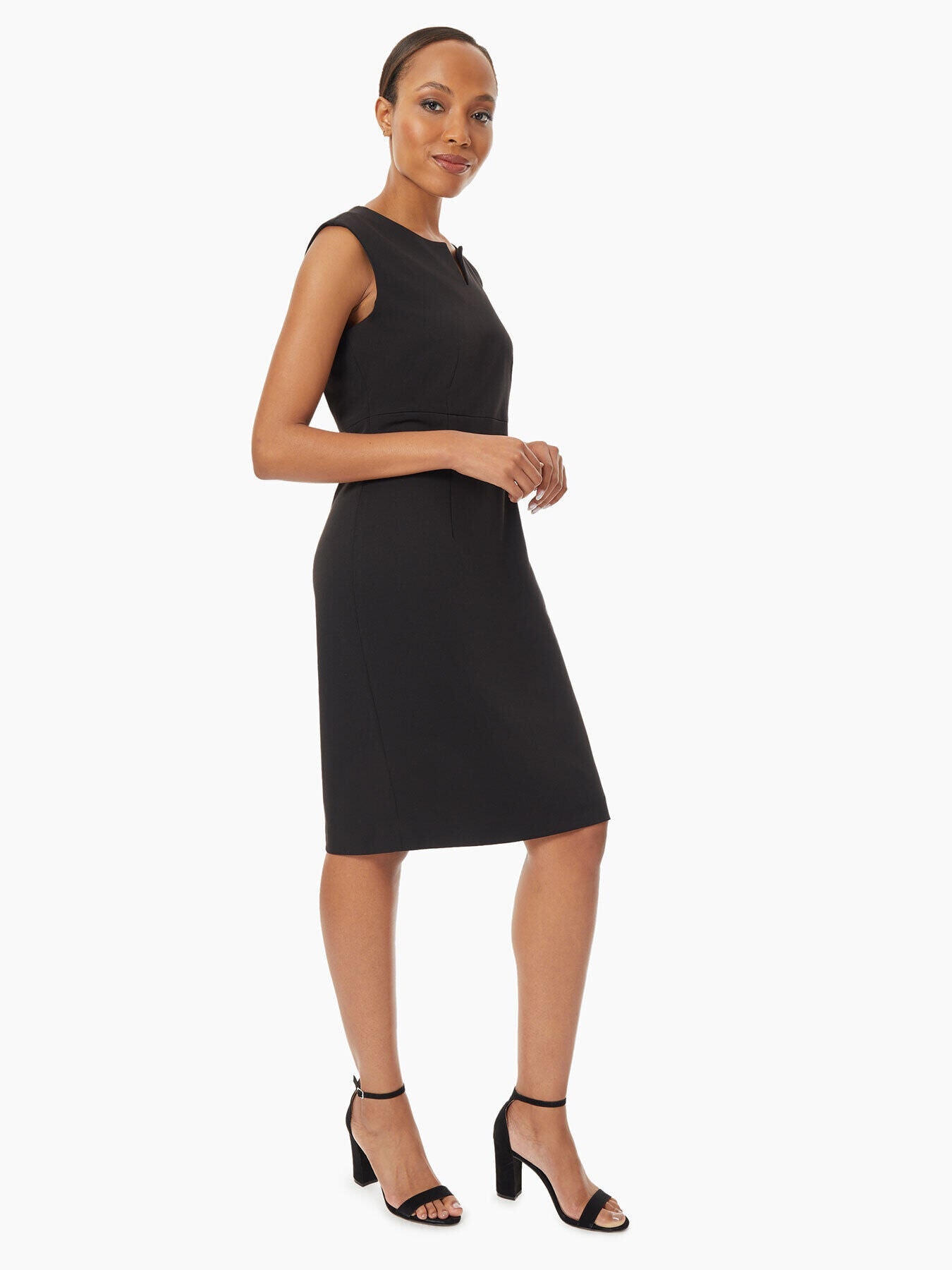 Plus Size Split Neck Ponte Sheath Dress