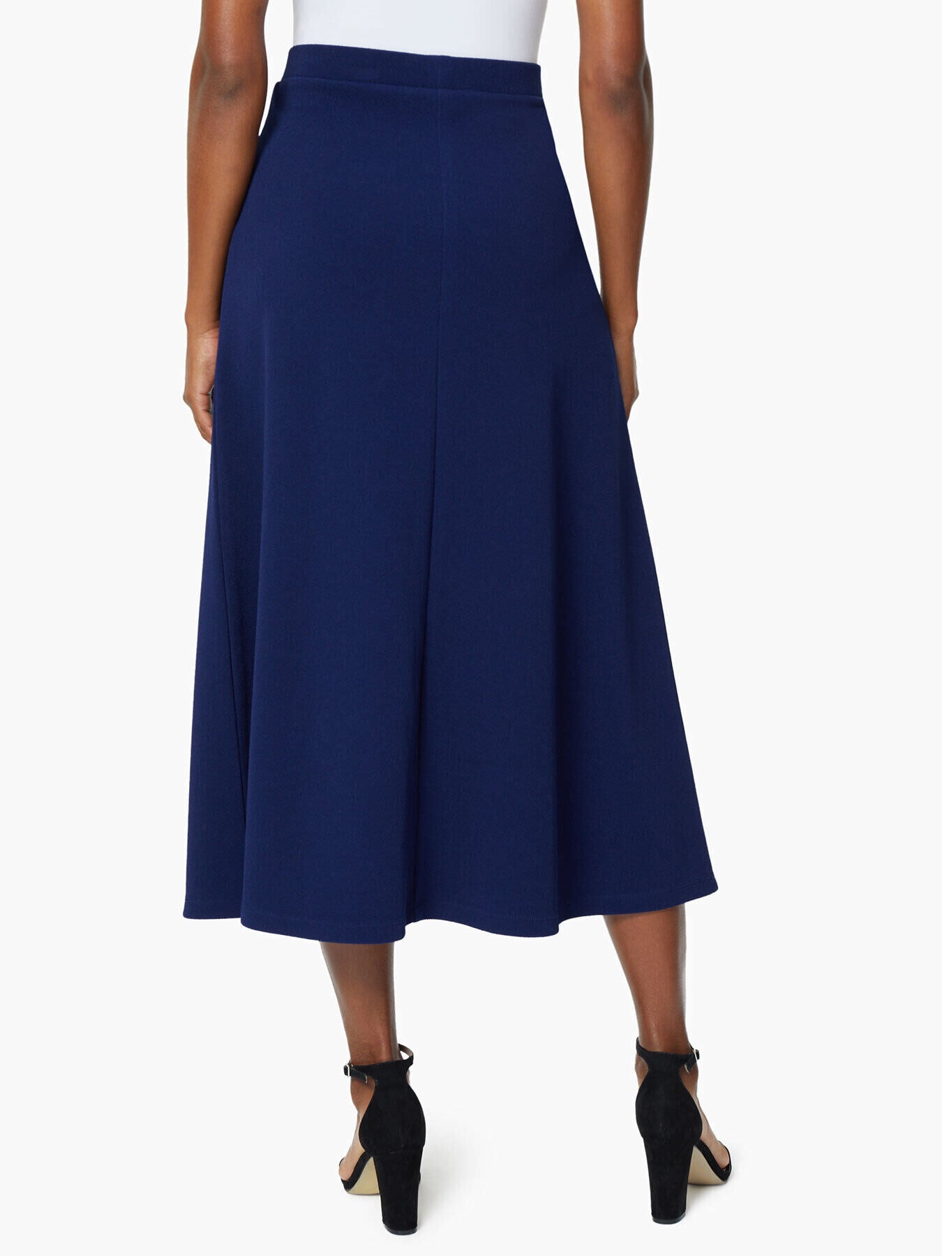 A-Line Stretch Crosshatch Maxi Skirt