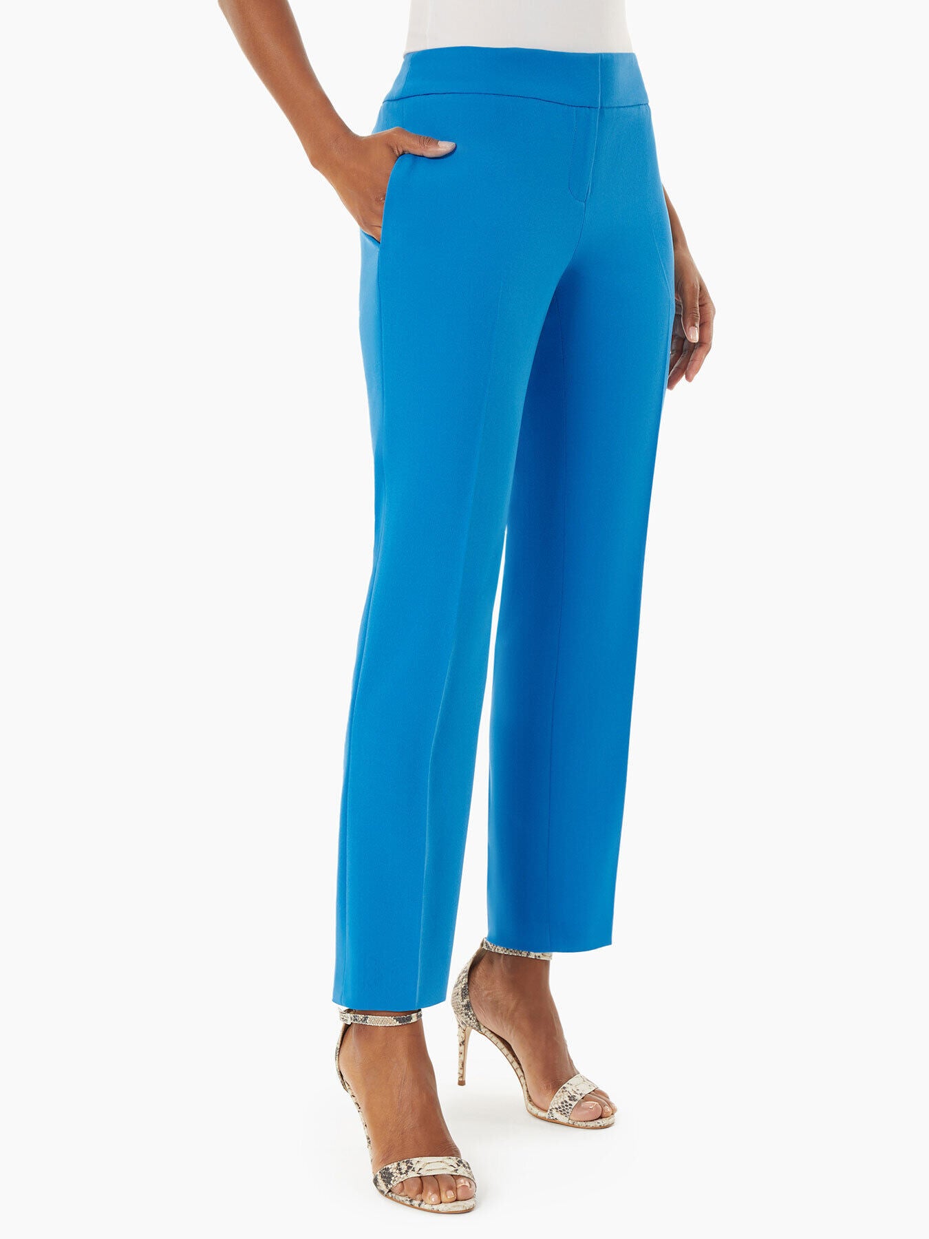 Stretch Crepe Slim Leg Pants