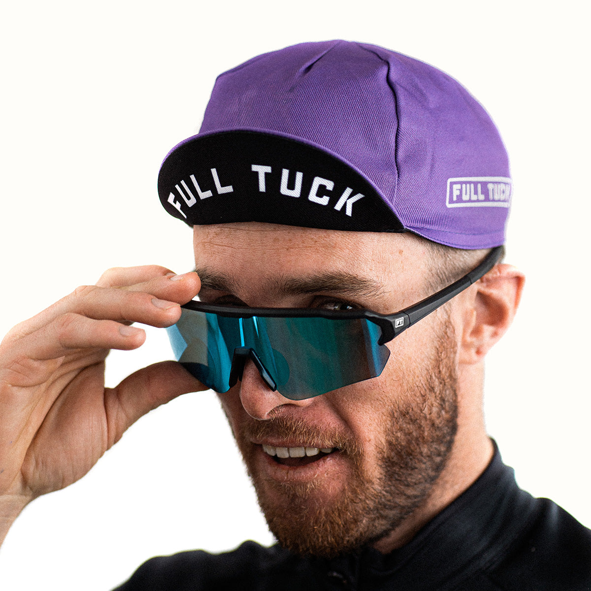 purple cycling cap