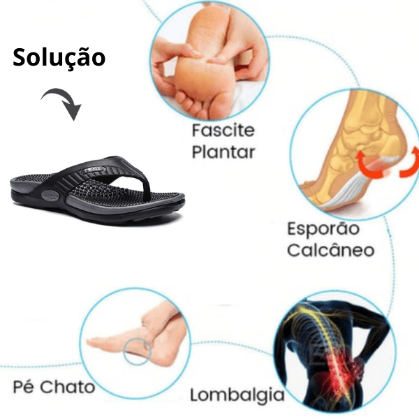 Chinelo Ortopédico Massageador Alívio de Dores Masculino