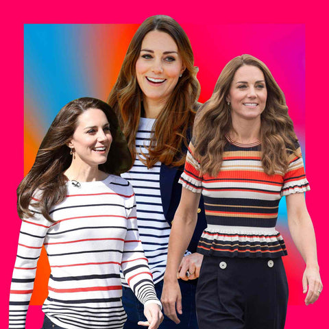 Kate Middleton in colourful stripes 