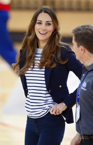 Kate Middleton in navy stripes 
