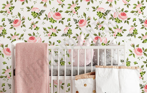 Rose Garden Wallpaper Peel and Stick Kids Room