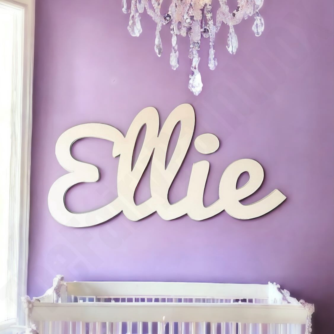 White Script Painted Wood Wall Letters