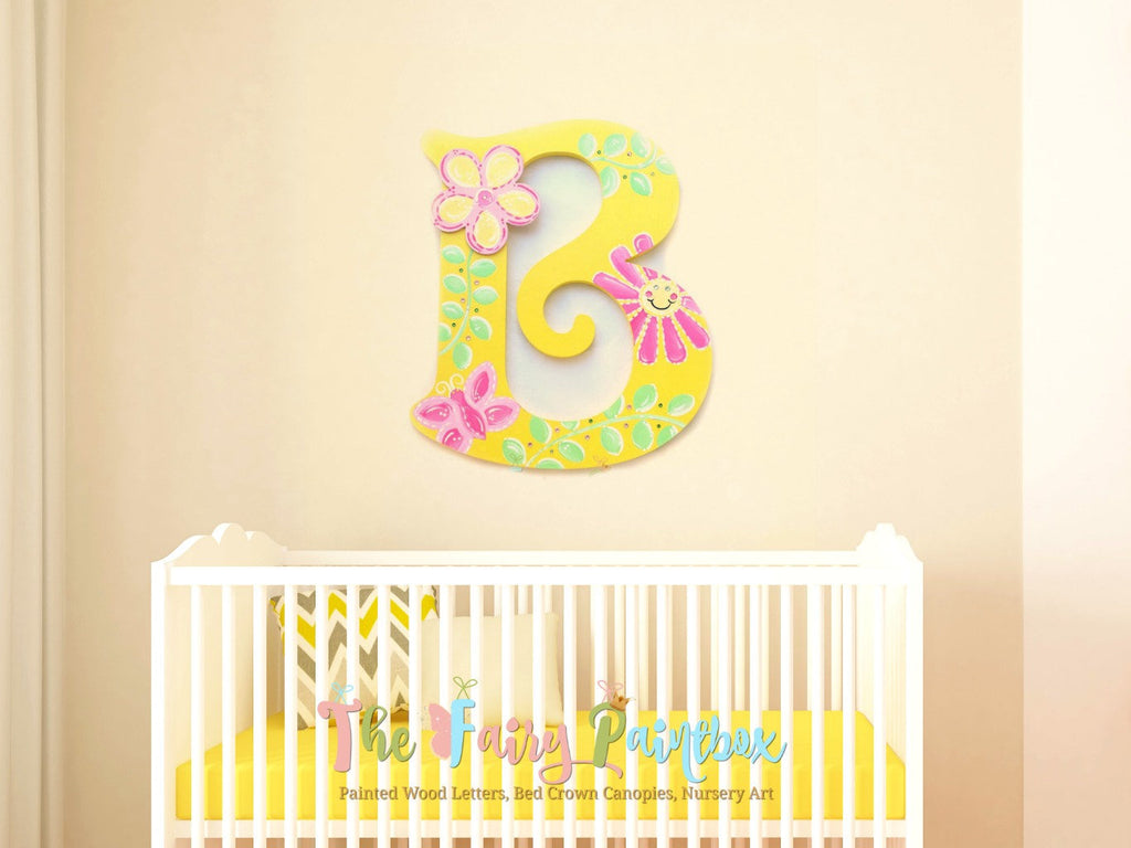 Gold Nursery Wall Monogram Letters - Monogram Wall Hanging - Gold
