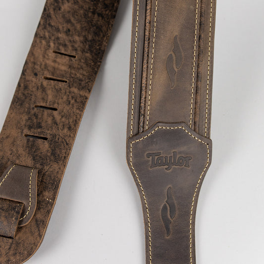 Taylor Wings Guitar Strap, Dark Brown Leather