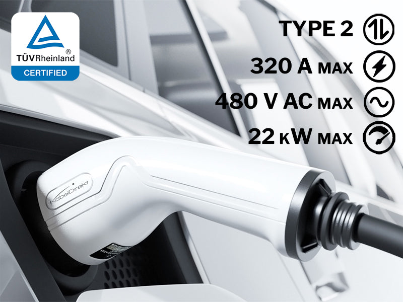 YTNE Joycharge-Serie AC022E-PP-002 Ladekabel für alle Hybrid- und  Elektrofahrzeuge mit Typ 2-Ladebuchse, 22 kW, Kabellänge: 10 m