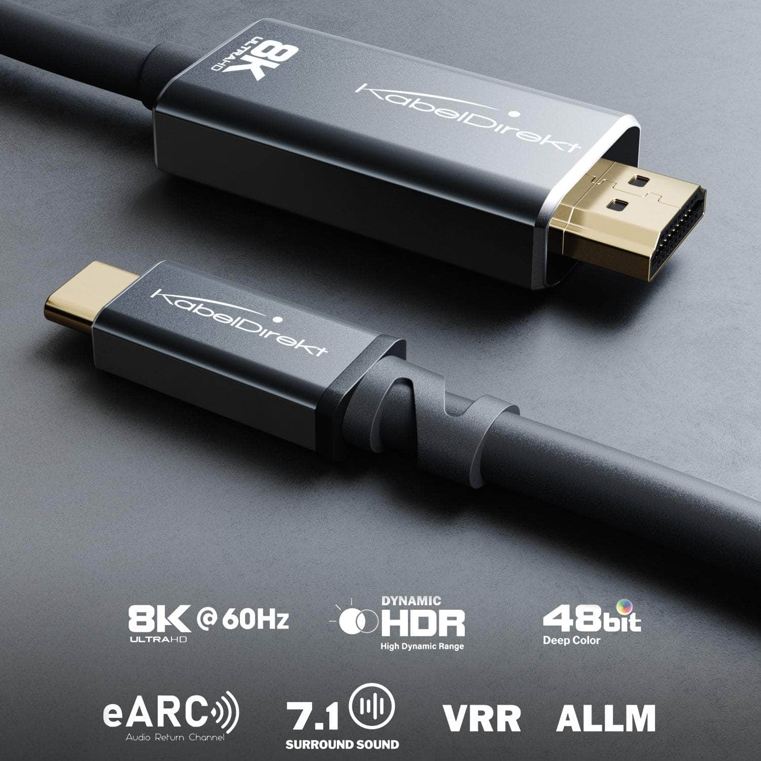 chocola behalve voor Stuwkracht USB-C to HDMI 2.1 adapter cable - 2m - for 8K/60Hz or 4K/120Hz - KabelDirekt
