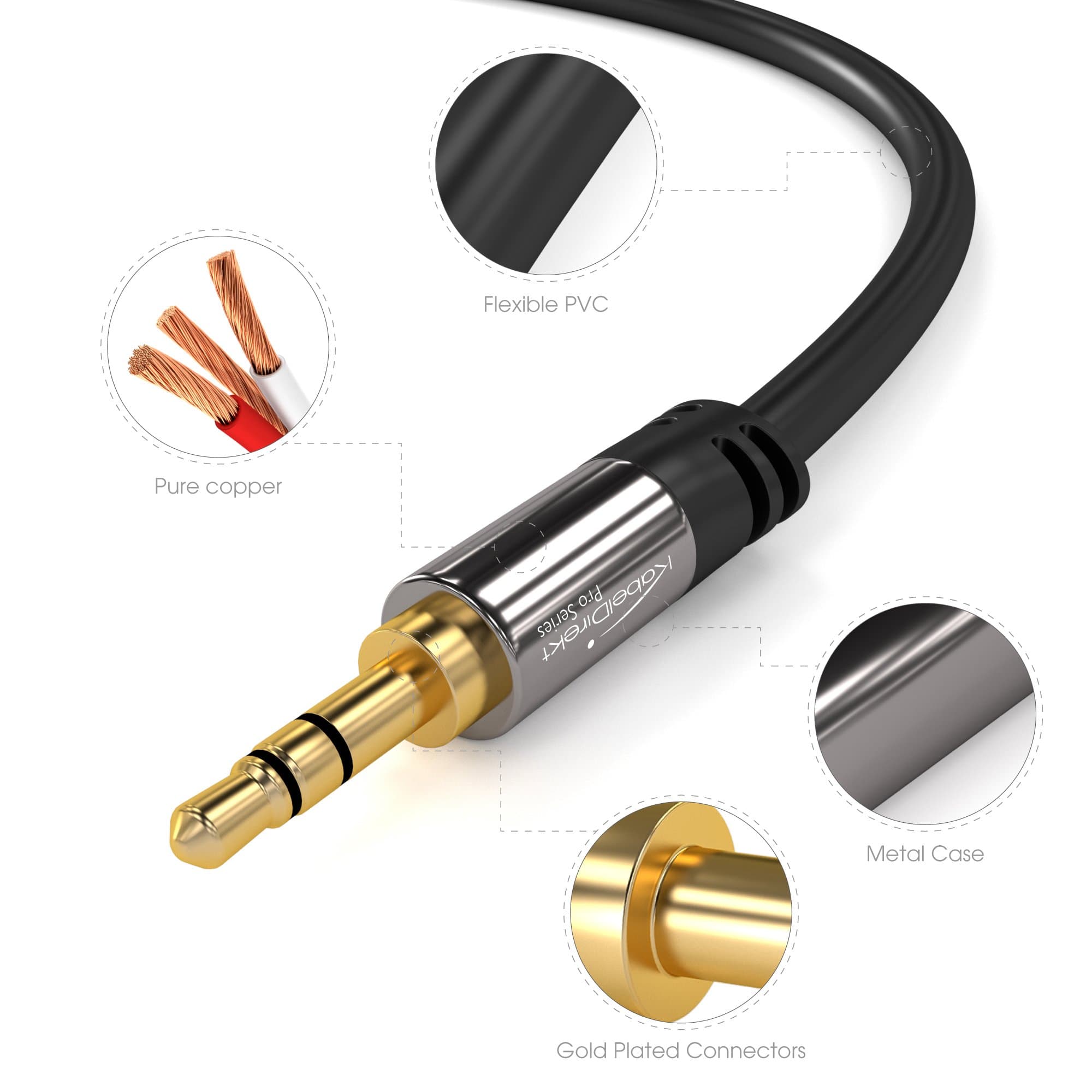 Miedo a morir lapso Natura KabelDirekt – Aux & 3.5mm headphone jack cable, black