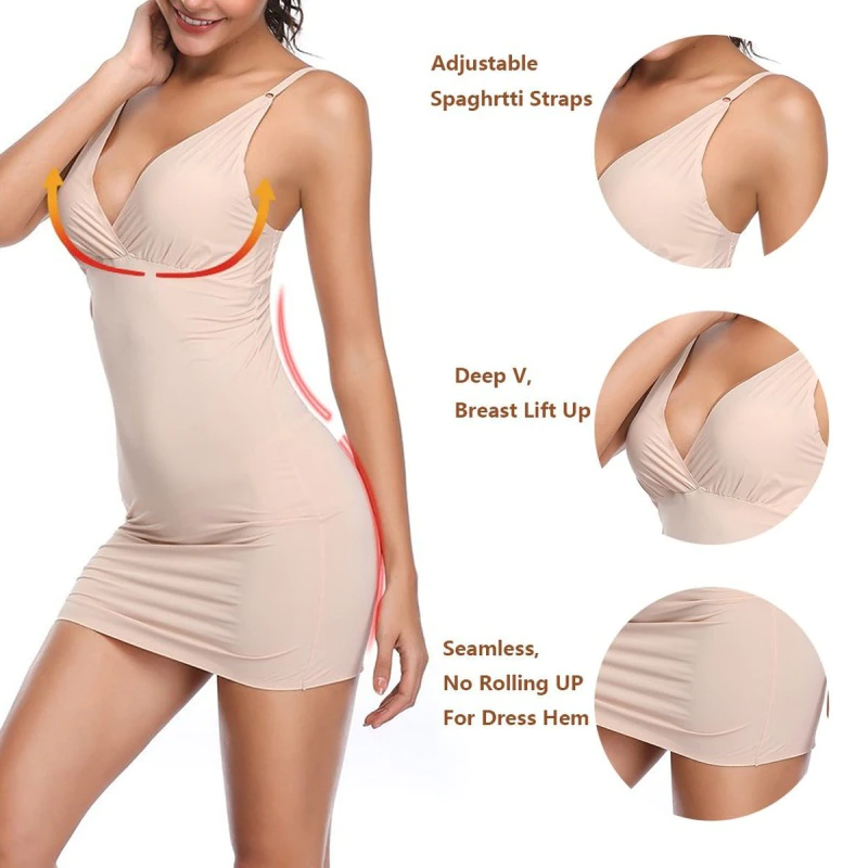 Seamless Shaper Slip - beige  Shaper slip, Ladies slips, Hips and