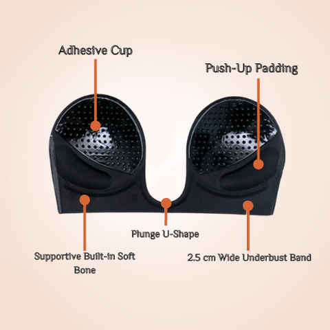 U-Plunge Slimfit Adhesive Strapless Backless Bra– CurvyPower