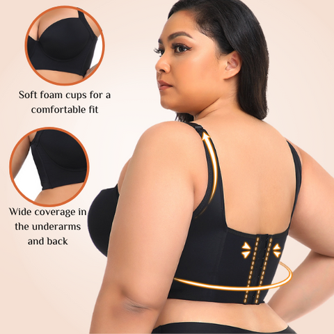 Women Push Up Bras Plus Size Bra with Back Fat Coverage Seamless