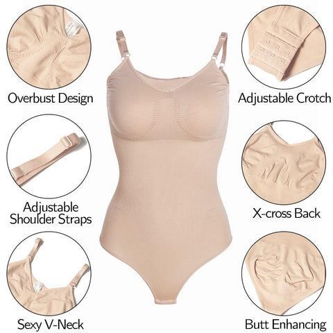Women Full Body V Neck Tummy Control Shaper Bodysuit– Curvypower